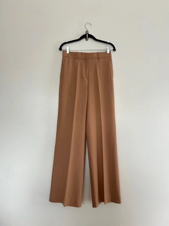 Reiss Anakin Wide Leg Trousers Camel High Waisted Tailored Pants Minimal Chic 4 - Picture 2 of 8